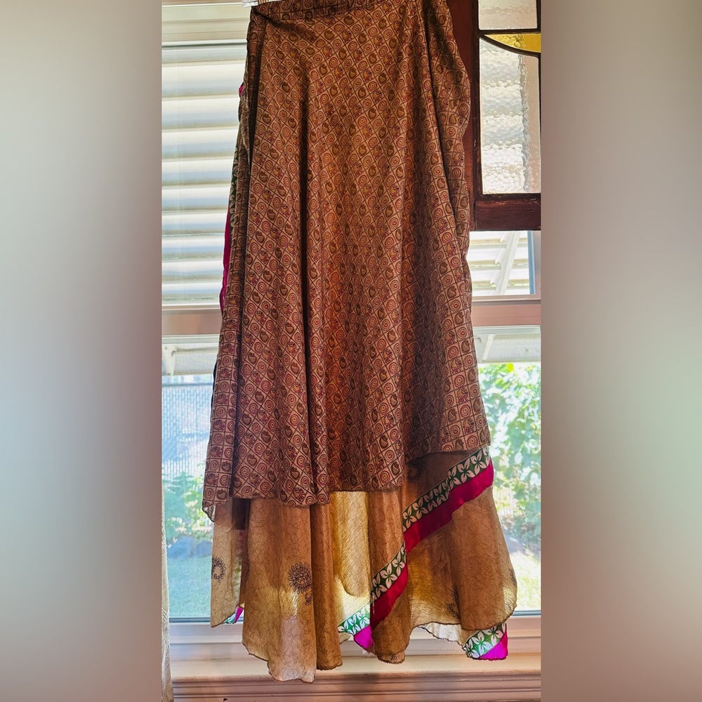 NWT Los Cabos Wrap Skirt Reversible Swim Cover Up Lightweight Boho -One Size